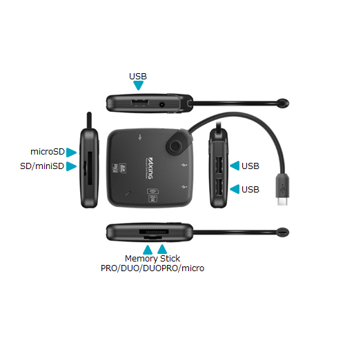 商品写真3 FSK02K,TSK02K「スマホ用 USB Hub&カードリーダー」