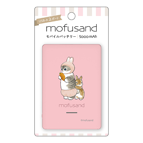 mofusand モバイルバッテリー 5000mAh うさxにゃん – 多摩電子