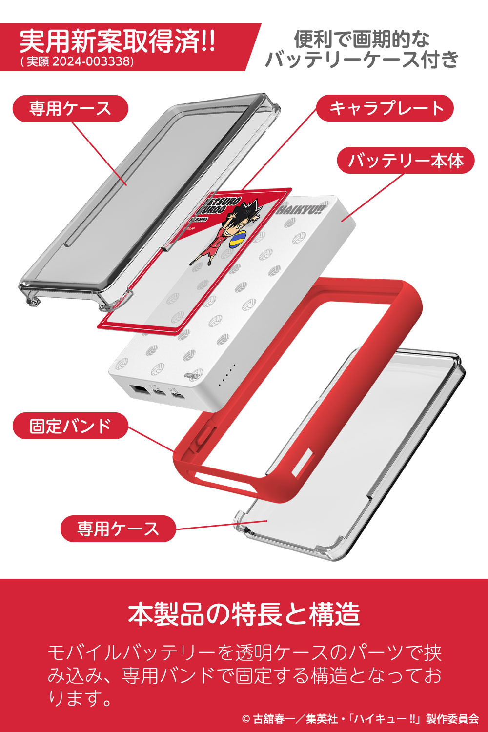 ハイキュー!! PD20Wモバイルバッテリー10000 音駒高校 – 多摩電子工業